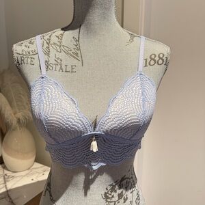 La Vie En Rose Delicate Lace Bra in Soft Blue